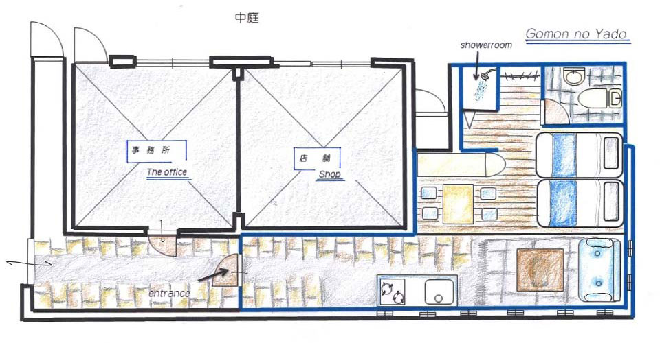Floor plan of sano no yado.